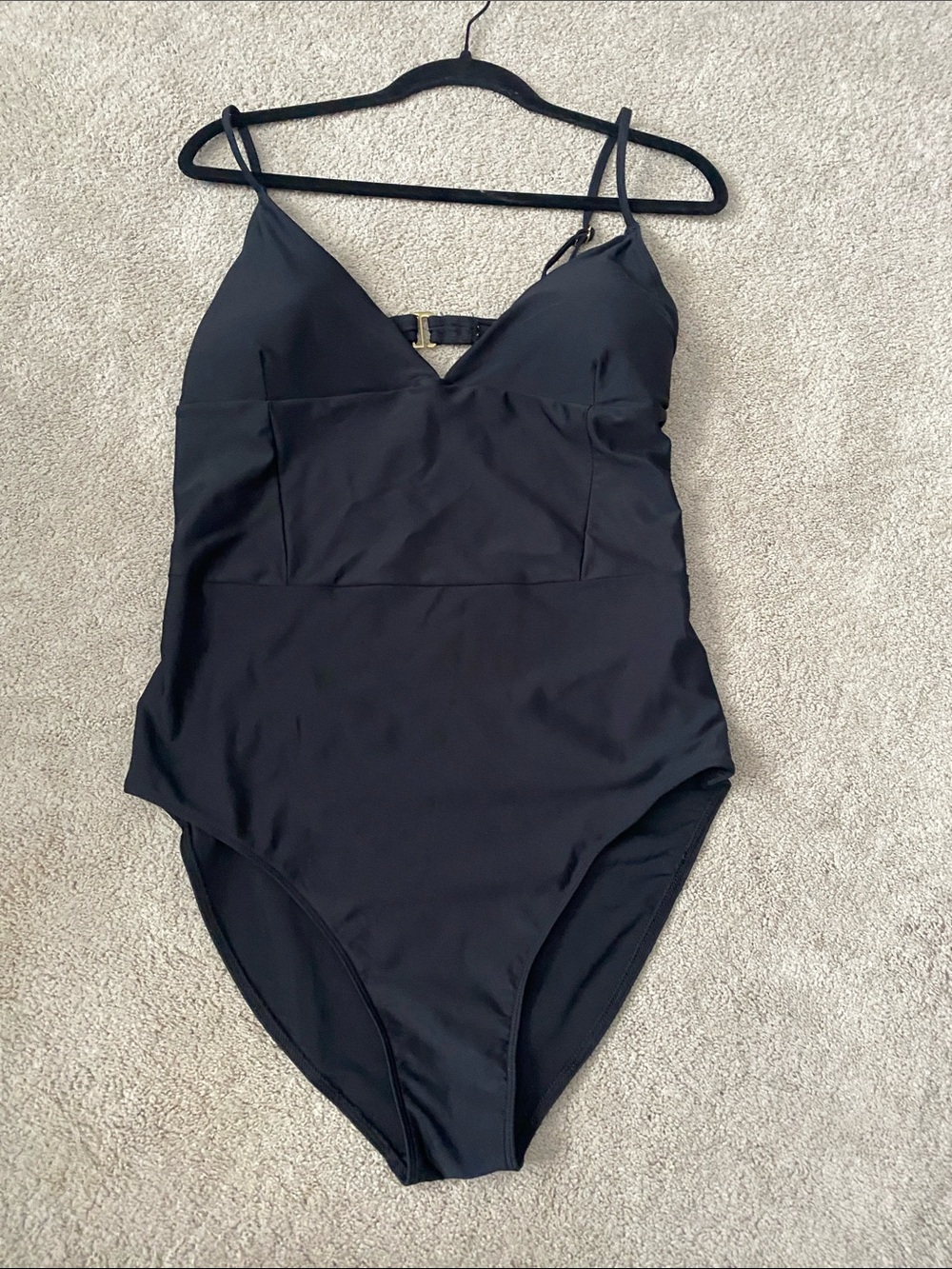 summersalt Black V-Neck One-Piece Swimsuit